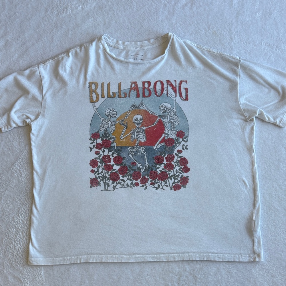 Billabong x Urban Outfitters Skeleton Floral Tee - White